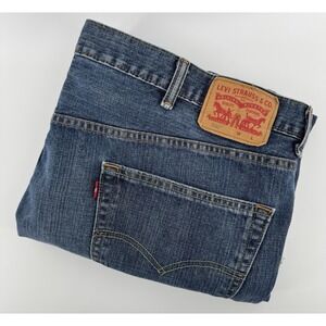 Levi's 550 Size 44x27 Blue Denim Jeans Regular Fit Straight Leg Red Tab